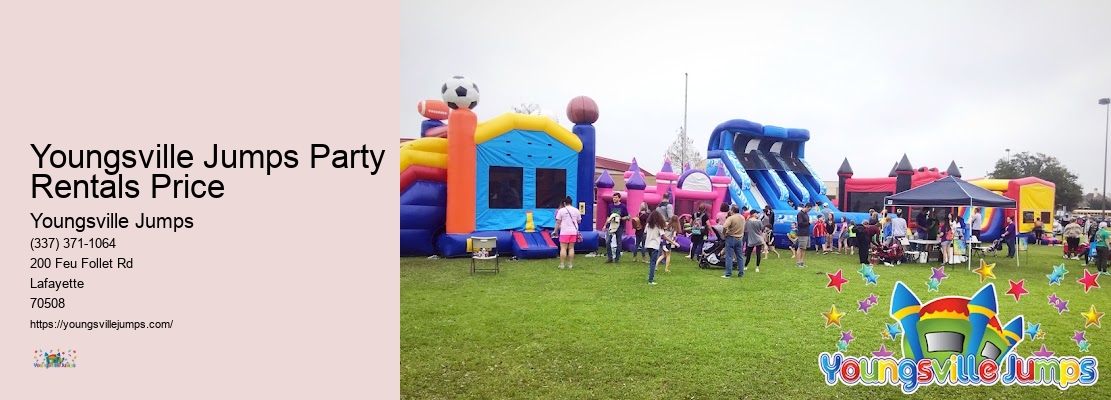 Youngsville Jumps Party Rentals Price